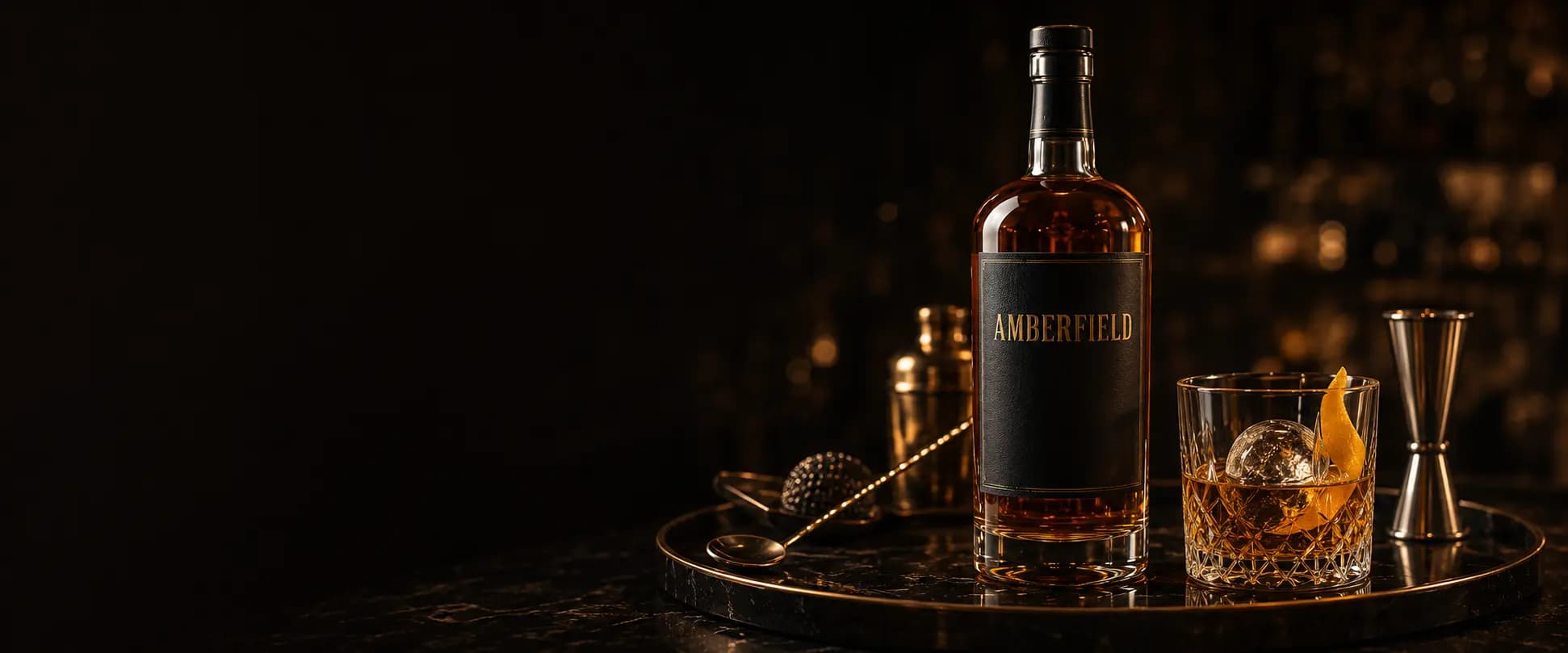 Amberfield whisky with an elegant rocks serve